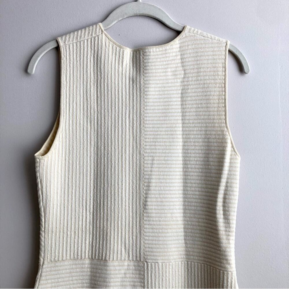 Theory Irelia Geometic-Knit Sleeveless Ivory White Dress Women's Size M - Picture 9 of 11